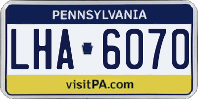 PA license plate LHA6070