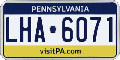 PA license plate LHA6071