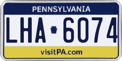 PA license plate LHA6074