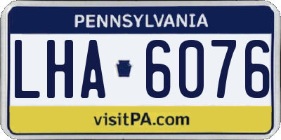 PA license plate LHA6076