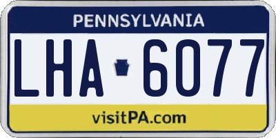 PA license plate LHA6077