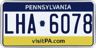 PA license plate LHA6078