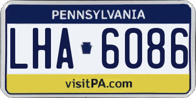 PA license plate LHA6086
