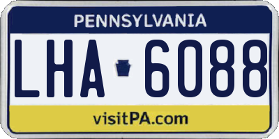 PA license plate LHA6088