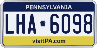 PA license plate LHA6098