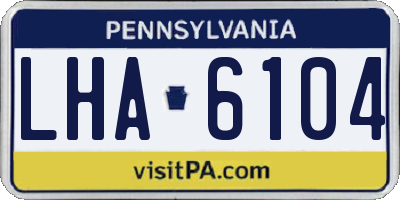 PA license plate LHA6104