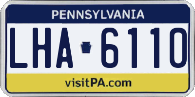 PA license plate LHA6110