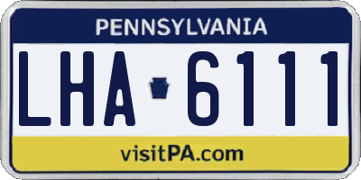 PA license plate LHA6111