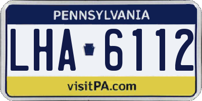 PA license plate LHA6112