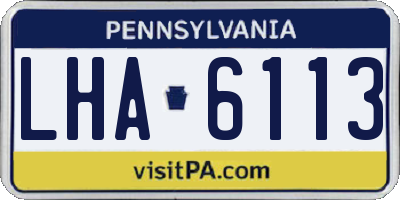 PA license plate LHA6113