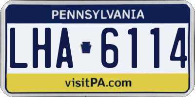 PA license plate LHA6114