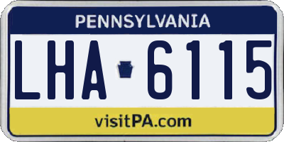 PA license plate LHA6115