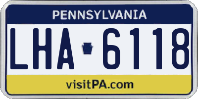 PA license plate LHA6118
