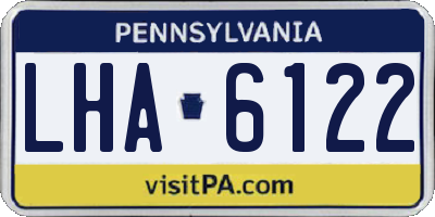 PA license plate LHA6122