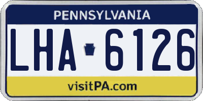 PA license plate LHA6126