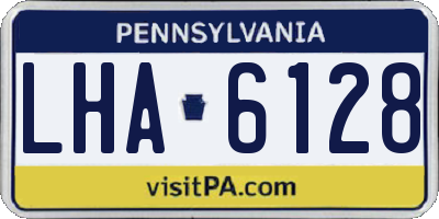PA license plate LHA6128