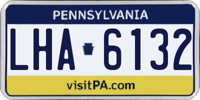PA license plate LHA6132
