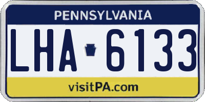 PA license plate LHA6133