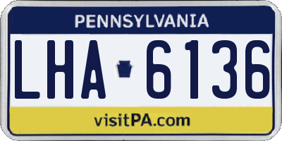 PA license plate LHA6136
