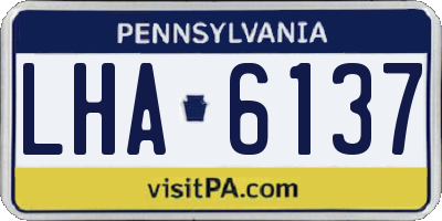 PA license plate LHA6137