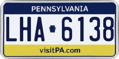 PA license plate LHA6138