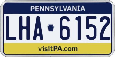 PA license plate LHA6152