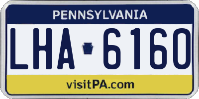 PA license plate LHA6160