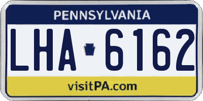 PA license plate LHA6162