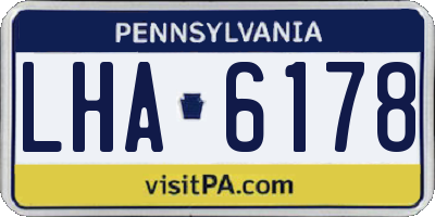 PA license plate LHA6178