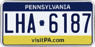 PA license plate LHA6187