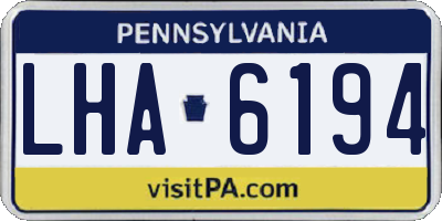 PA license plate LHA6194