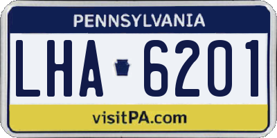 PA license plate LHA6201