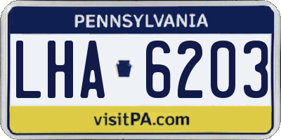 PA license plate LHA6203