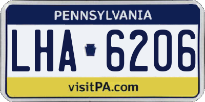 PA license plate LHA6206