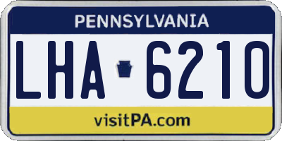 PA license plate LHA6210