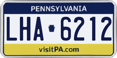 PA license plate LHA6212