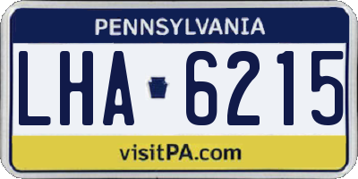 PA license plate LHA6215