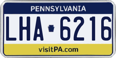 PA license plate LHA6216