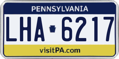 PA license plate LHA6217