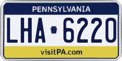 PA license plate LHA6220