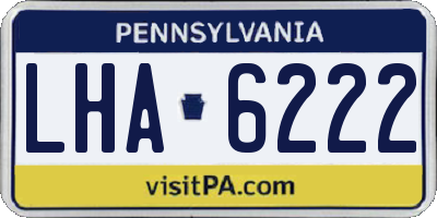 PA license plate LHA6222