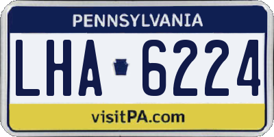 PA license plate LHA6224