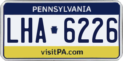 PA license plate LHA6226