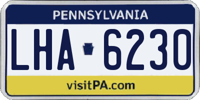 PA license plate LHA6230
