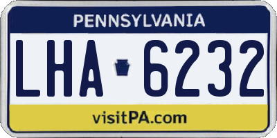 PA license plate LHA6232