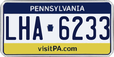 PA license plate LHA6233