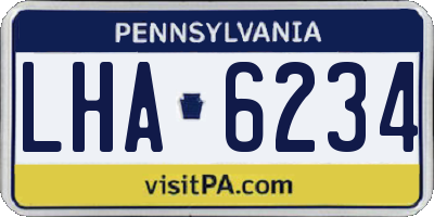 PA license plate LHA6234