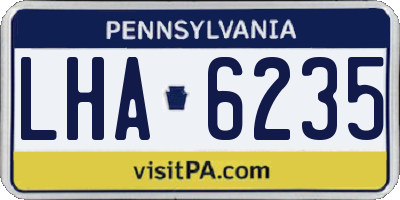 PA license plate LHA6235
