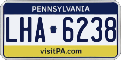 PA license plate LHA6238