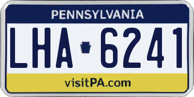 PA license plate LHA6241